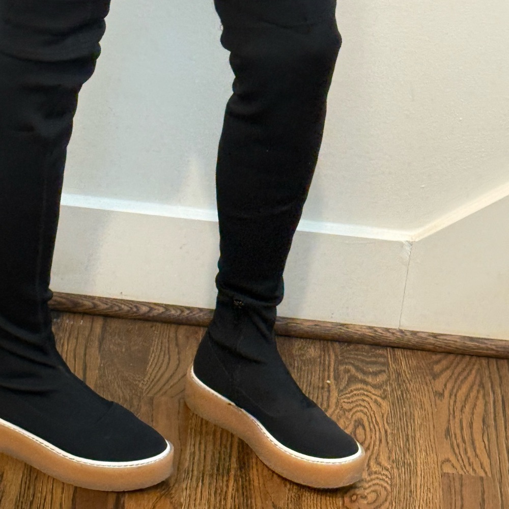 Free People Black Over the Knee Boots